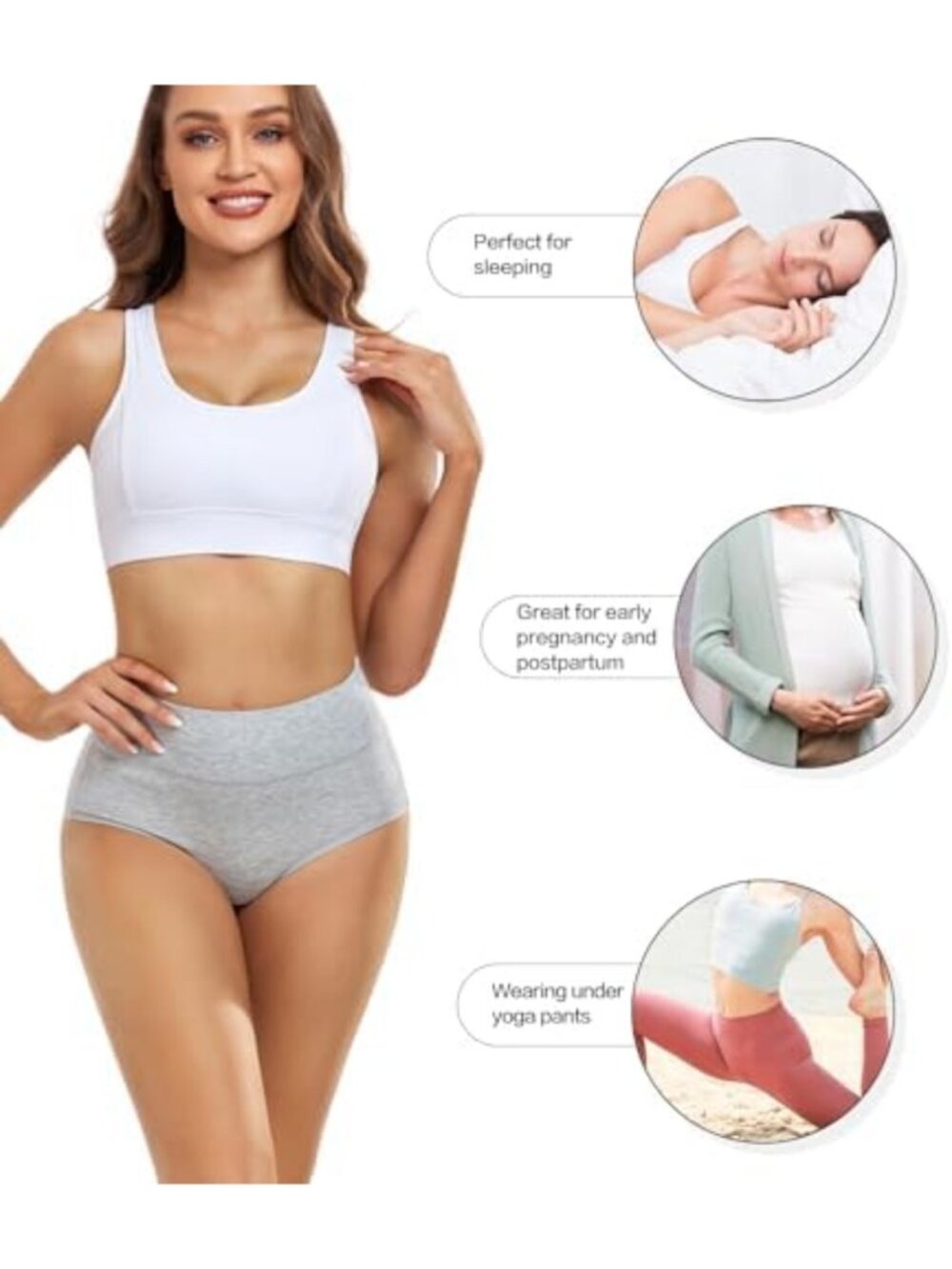 High Waisted Cotton Briefs for Women - Full Coverage Underwear 4 Pack, Plus Size - Picture 5 of 5